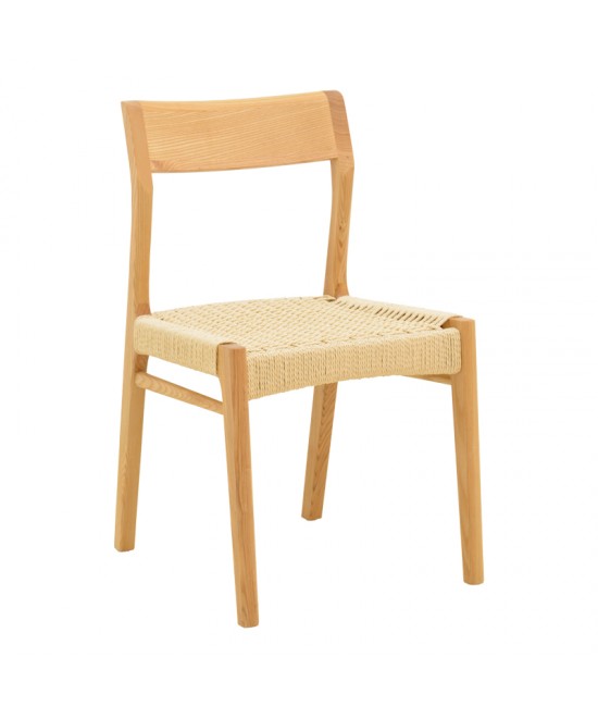Καρέκλα Karlinda pakoworld ξύλο οξιάς-έδρα σχοινί σε φυσική απόχρωση 47.5x55x81εκ