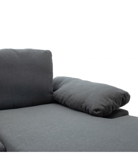 Γωνιακός καναπές Cohen pakoworld με αριστερή γωνία ύφασμα σε ανθρακί απόχρωση-πόδι μαύρο μέταλλο 240x159x83εκ