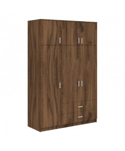 Ντουλάπα τρίφυλλη με συρτάρια Royal pakoworld καρυδι-oak 150x58x230εκ