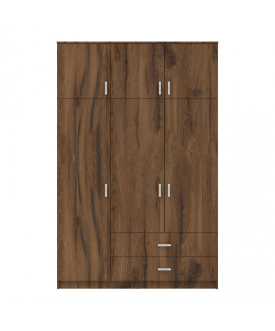 Ντουλάπα τρίφυλλη με συρτάρια Royal pakoworld καρυδι-oak 150x58x230εκ Ντουλάπα τρίφυλλη με συρτάρια Royal pakoworld καρυδι-oak 150x58x230εκ