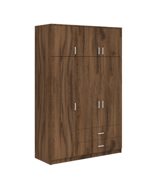 Ντουλάπα τρίφυλλη με συρτάρια Royal pakoworld καρυδι-oak 150x58x230εκ Ντουλάπα τρίφυλλη με συρτάρια Royal pakoworld καρυδι-oak 150x58x230εκ