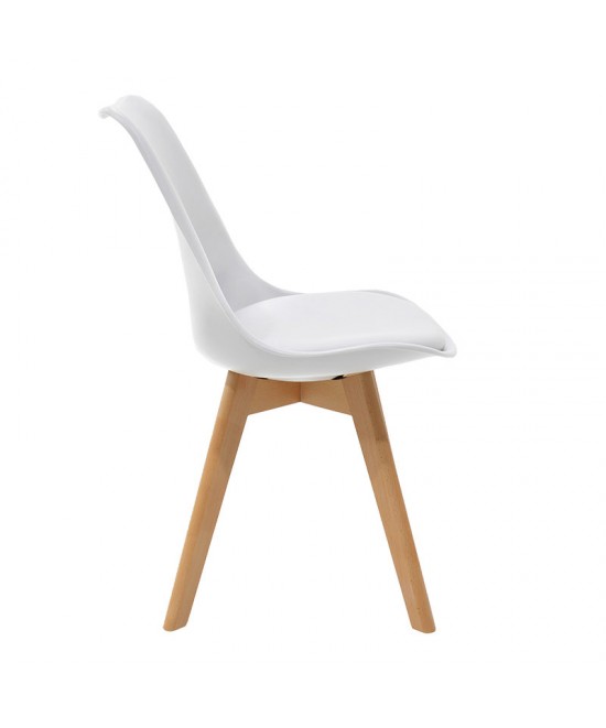 Τραπεζαρία με Καρέκλες Gaston λευκό και Τραπέζι Natali λευκό 80x80x76εκ Σετ 5τεμ