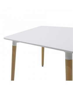 Τραπεζαρία με Καρέκλες Gaston λευκό και Τραπέζι Natali λευκό 80x80x76εκ Σετ 5τεμ