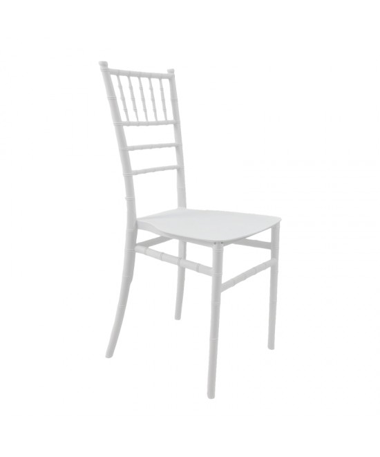 Καρέκλα Tiffany Ι pakoworld pp σε λευκή απόχρωση 38.5x46.5x87εκ