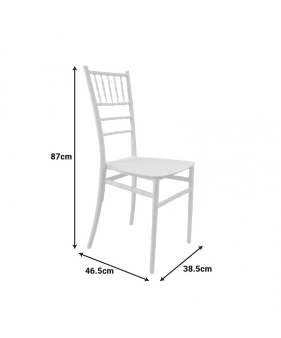 Καρέκλα Tiffany Ι pakoworld pp σε λευκή απόχρωση 38.5x46.5x87εκ