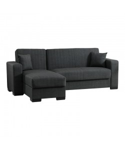 Γωνιακός καναπές-κρεβάτι αναστρέψιμος Dumma pakoworld ύφασμα ανθρακί 226x148x86εκ