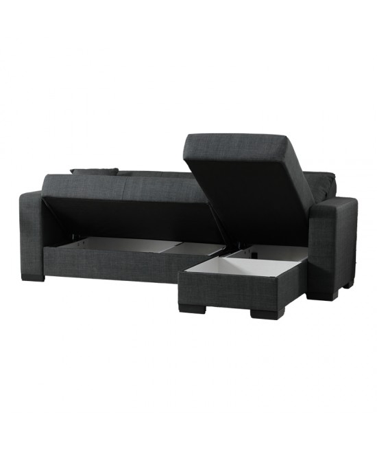 Γωνιακός καναπές-κρεβάτι αναστρέψιμος Dumma pakoworld ύφασμα ανθρακί 226x148x86εκ Γωνιακός καναπές-κρεβάτι αναστρέψιμος Dumma pakoworld ύφασμα ανθρακί 226x148x86εκ