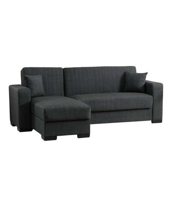 Γωνιακός καναπές-κρεβάτι αναστρέψιμος Dumma pakoworld ύφασμα ανθρακί 226x148x86εκ Γωνιακός καναπές-κρεβάτι αναστρέψιμος Dumma pakoworld ύφασμα ανθρακί 226x148x86εκ
