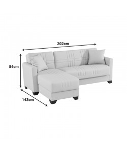 Γωνιακός καναπές-κρεβάτι αναστρέψιμος Stashio pakoworld ύφασμα καφε 202x143x84εκ