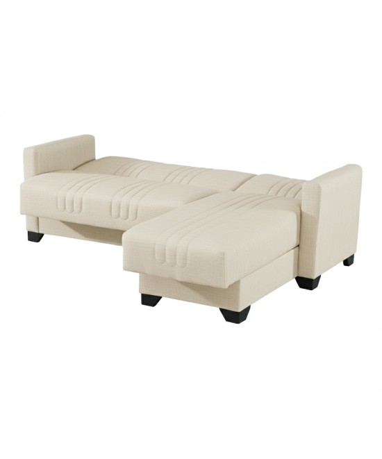 Γωνιακός καναπές-κρεβάτι αναστρέψιμος Stashio pakoworld ύφασμα κρεμ 202x143x84εκ Γωνιακός καναπές-κρεβάτι αναστρέψιμος Stashio pakoworld ύφασμα κρεμ 202x143x84εκ