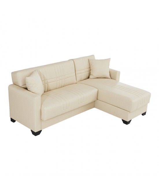 Γωνιακός καναπές-κρεβάτι αναστρέψιμος Stashio pakoworld ύφασμα κρεμ 202x143x84εκ Γωνιακός καναπές-κρεβάτι αναστρέψιμος Stashio pakoworld ύφασμα κρεμ 202x143x84εκ