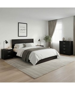 Σετ Κρεβατοκάμαρας Athos Wenge με Κρεβάτι 140x200εκ Σετ 4τεμ