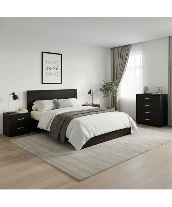 Σετ Κρεβατοκάμαρας Athos Wenge με Κρεβάτι 140x200εκ Σετ 4τεμ