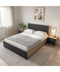 Σετ Κρεβατοκάμαρας Athos Sonoma Ανθρακί με Κρεβάτι 160x200εκ Σετ 3τεμ