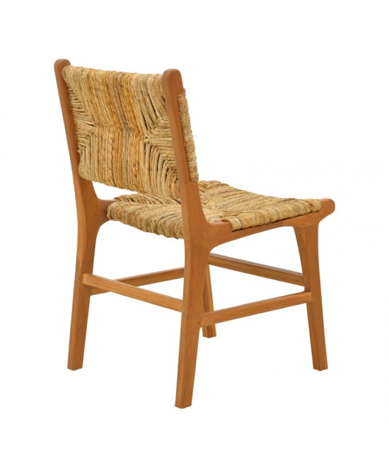 Καρέκλα Refane pakoworld σκελετός teak ξύλο με ψάθα σε φυσική απόχρωση 50x58x85εκ