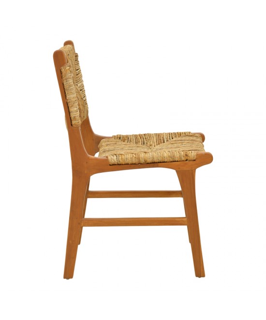 Καρέκλα Refane pakoworld σκελετός teak ξύλο με ψάθα σε φυσική απόχρωση 50x58x85εκ