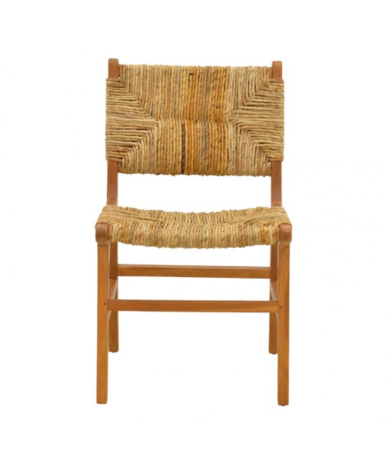 Καρέκλα Refane pakoworld σκελετός teak ξύλο με ψάθα σε φυσική απόχρωση 50x58x85εκ