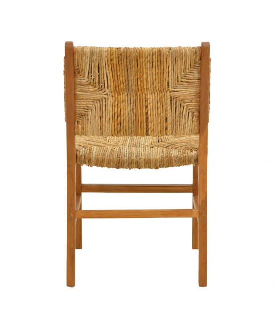 Καρέκλα Refane pakoworld σκελετός teak ξύλο με ψάθα σε φυσική απόχρωση 50x58x85εκ