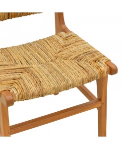 Καρέκλα Refane pakoworld σκελετός teak ξύλο με ψάθα σε φυσική απόχρωση 50x58x85εκ