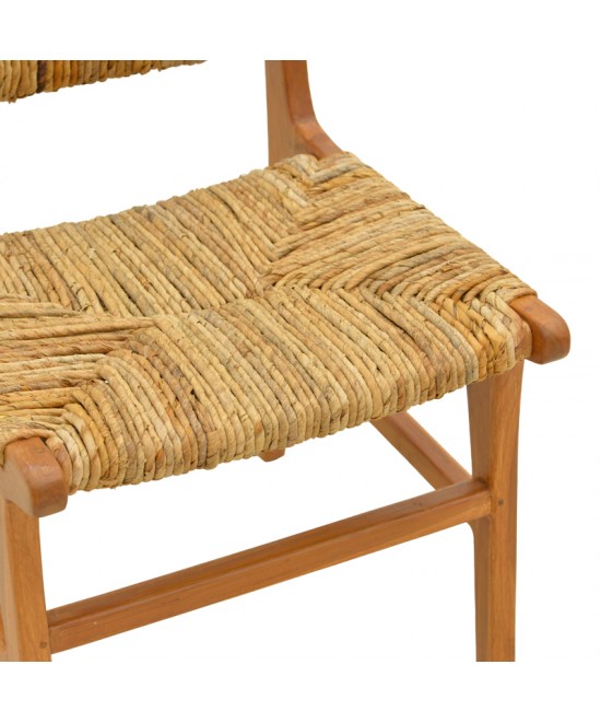 Καρέκλα Refane pakoworld σκελετός teak ξύλο με ψάθα σε φυσική απόχρωση 50x58x85εκ