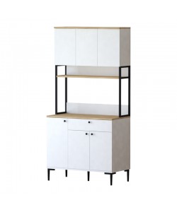 Ντουλάπια κουζίνας Lenner pakoworld λευκό-sonoma 90x45x184εκ