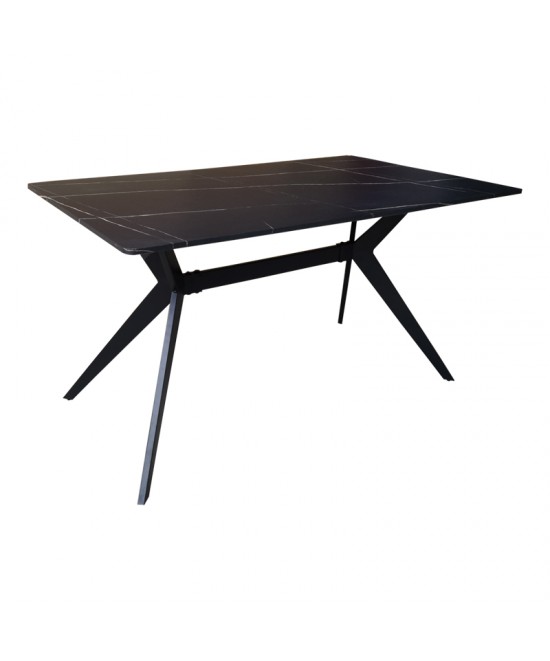 Τραπεζαρία με Καρέκλες Masebo Λευκό και Τραπέζι Ezali Μαύρο 140x80x75εκ Σετ 5τεμ