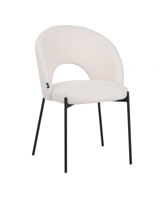 Τραπεζαρία με Καρέκλες Masebo Λευκή και Τραπέζι Orbital Μαύρο Φ120x76εκ Σετ 5τεμ