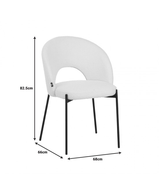 Τραπεζαρία με Καρέκλες Masebo Λευκή και Τραπέζι Orbital Μαύρο Φ120x76εκ Σετ 5τεμ