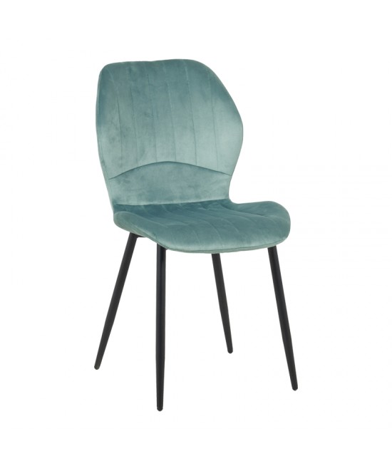 Τραπεζαρία με Καρέκλες Jelour Φυστικί και Τραπέζι Orbital Μαύρο Φ120x76 Σετ 5τεμ