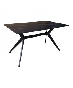 Τραπεζαρία με Καρέκλες Renish Λευκό και Τραπέζι Ezali Μαύρο 140x80x75εκ Σετ 5τεμ