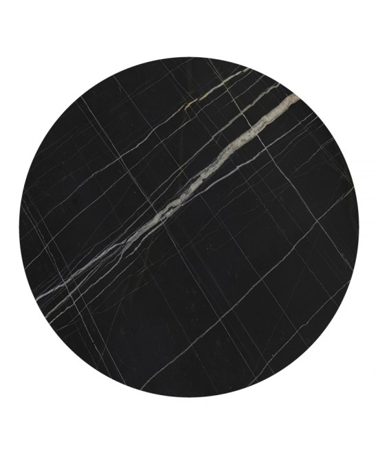 Επιφάνεια τραπεζιού Relian pakoworld HPL μαύρο όψη μαρμάρου Φ80εκ πάχους 12mm