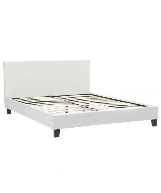 Κρεβάτι με στρώμα Nevil-Dreamer pakoworld pu λευκό 150x200εκ Κρεβάτι με στρώμα Nevil-Dreamer pakoworld pu λευκό 150x200εκ