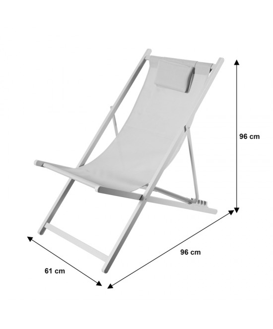 Σεζλόνγκ επαγγελματική Corte pakoworld αλουμίνιο cappuccino-textilene σε καφέ απόχρωση