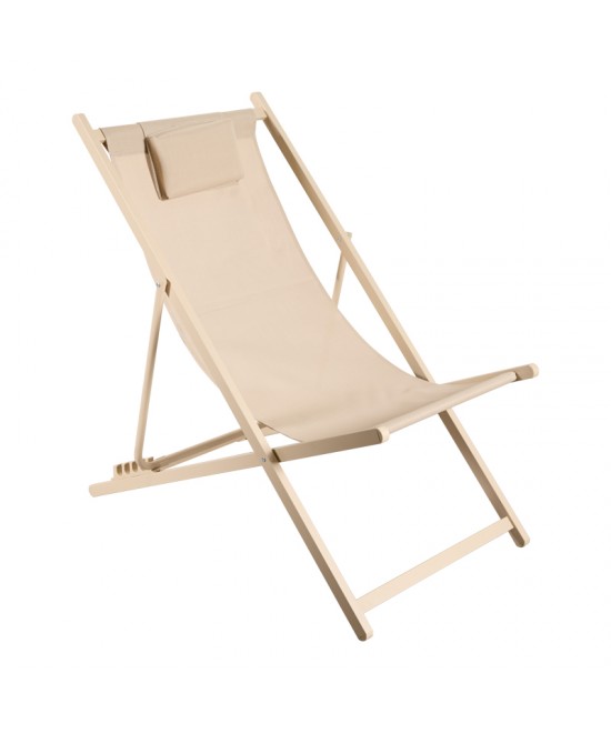 Σεζλόνγκ επαγγελματική Corte pakoworld αλουμίνιο cappuccino-textilene σε καφέ απόχρωση