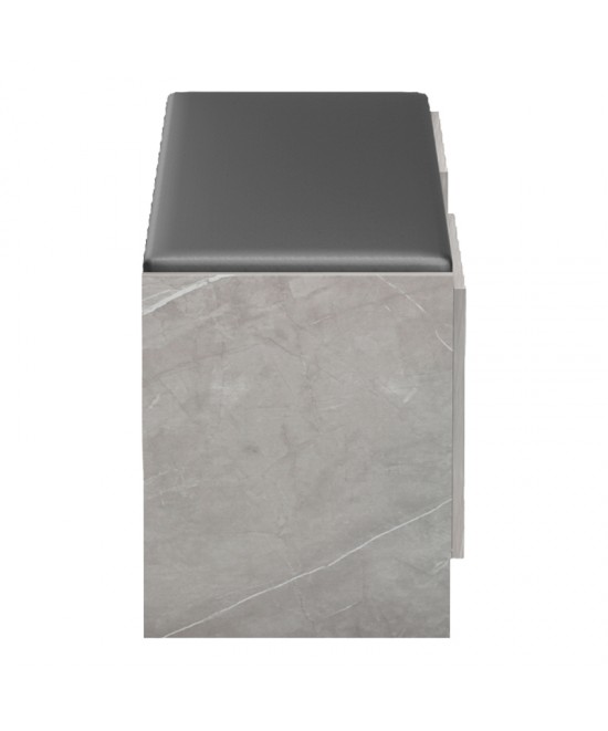 Παπουτσοθήκη-σκαμπό Zulla pakoworld γκρι μπεζ εφε μαρμαρου-μαυρο 110x37x43εκ