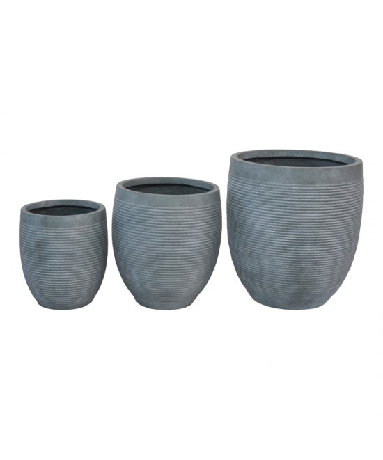 Κασπώ Berzoka pakoworld σετ 3τεμ κεραμικό σε ανθρακί απόχρωση