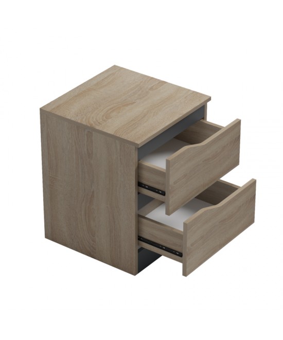 Κομοδίνο Verena pakoworld sonoma-ανθρακί 40x40x50εκ