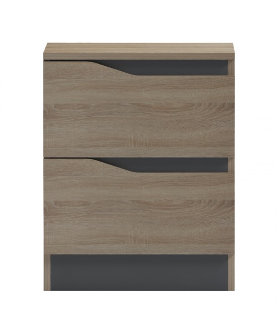 Κομοδίνο Verena pakoworld sonoma-ανθρακί 40x40x50εκ