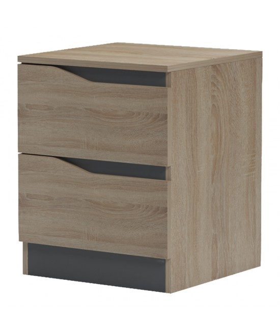 Κομοδίνο Verena pakoworld sonoma-ανθρακί 40x40x50εκ