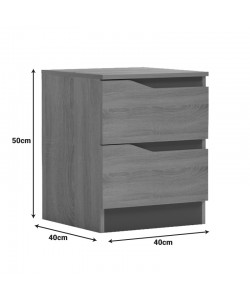 Κομοδίνο Verena pakoworld sonoma-ανθρακί 40x40x50εκ