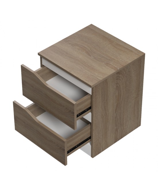 Κομοδίνο Verena pakoworld sonoma-λευκό 40x40x50εκ