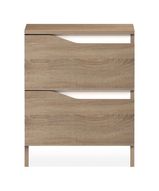 Κομοδίνο Verena pakoworld sonoma-λευκό 40x40x50εκ