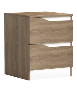 Κομοδίνο Verena pakoworld sonoma-λευκό 40x40x50εκ