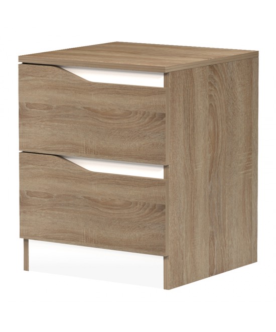 Κομοδίνο Verena pakoworld sonoma-λευκό 40x40x50εκ