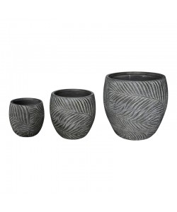 Κασπώ Dortu pakoworld σετ 3τεμ κεραμικό σε ανθρακί απόχρωση