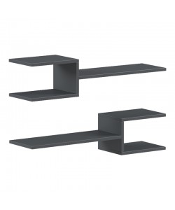 Ραφιέρα τοίχου Galler pakoworld ανθρακί 79x19.5x18εκ