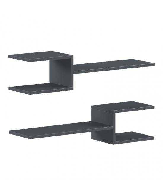 Ραφιέρα τοίχου Galler pakoworld ανθρακί 79x19.5x18εκ