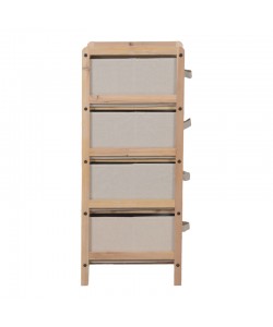 Συρταριέρα Wolen pakoworld ξύλο ελάτου-ύφασμα σε φυσική-μπεζ απόχρωση 34.5x36.5x86εκ