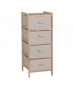 Συρταριέρα Wolen pakoworld ξύλο ελάτου-ύφασμα σε φυσική-μπεζ απόχρωση 34.5x36.5x86εκ