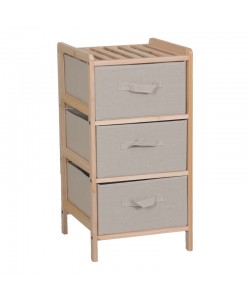 Συρταριέρα Wolen pakoworld ξύλο ελάτου-ύφασμα σε φυσική-μπεζ απόχρωση 34.5x36.5x67εκ